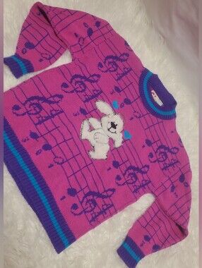 Vintage rare 90s y2k Sweater musical dog plush gizmo 80s girls